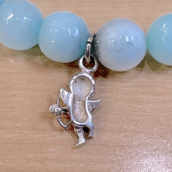 “I Love Jesus” Bracelet w/ Dyed Blue Jade and 925 Sterling Silver - Picture 5 of 10